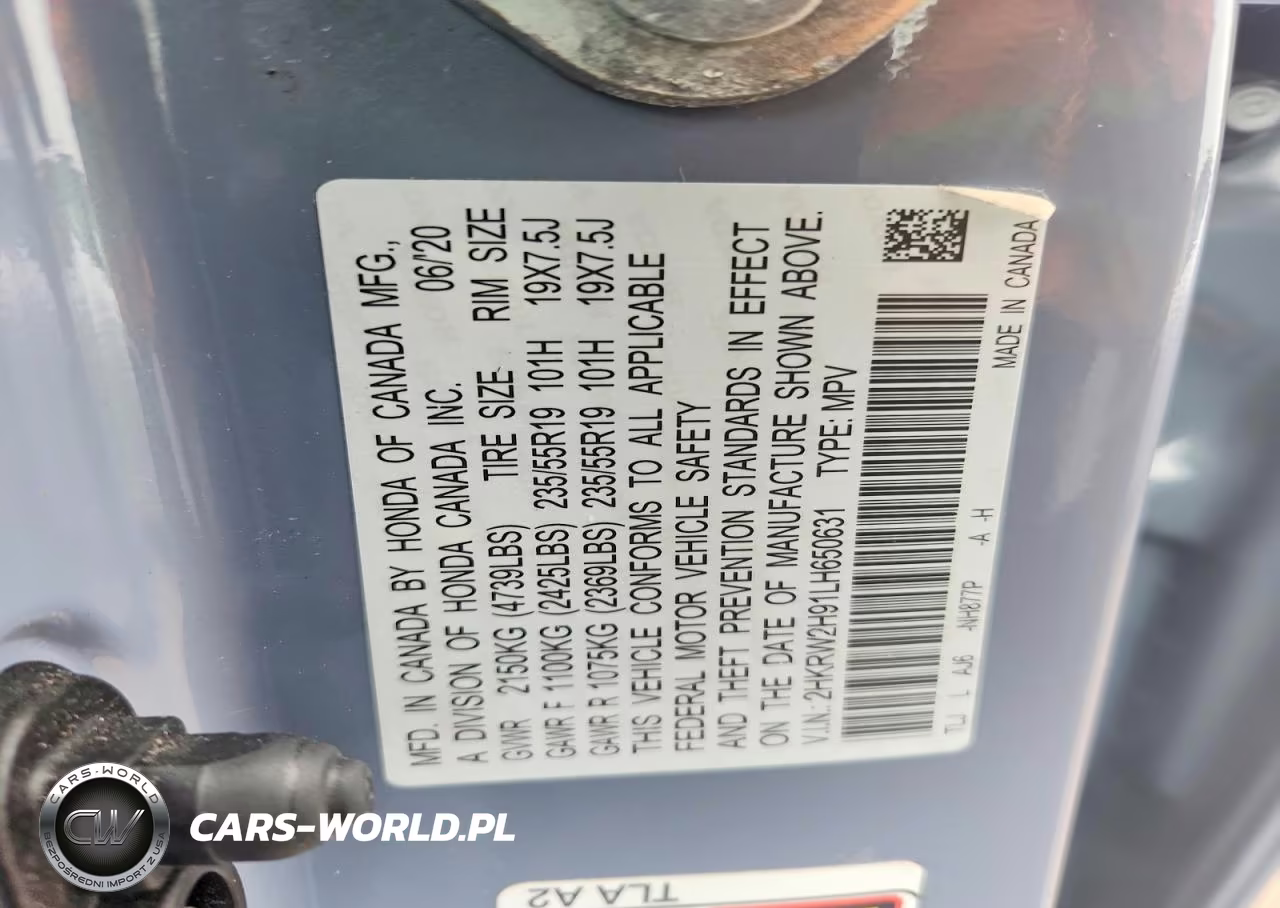 2020 Honda Cr-V Touring VIN:2HKRW2H91LH650631 - 13