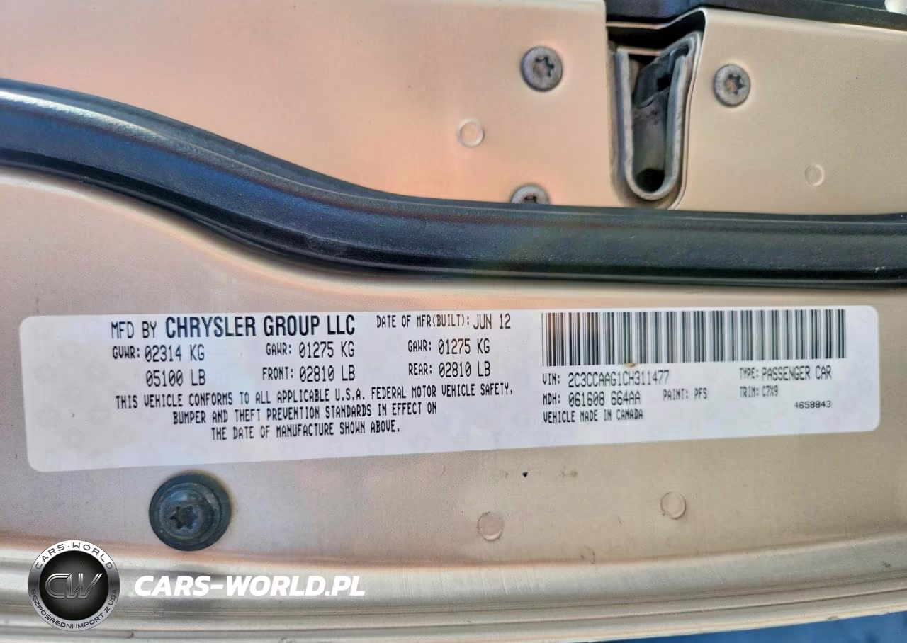 2012 Chrysler 300 VIN:2C3CCAAG1CH311477 - 12