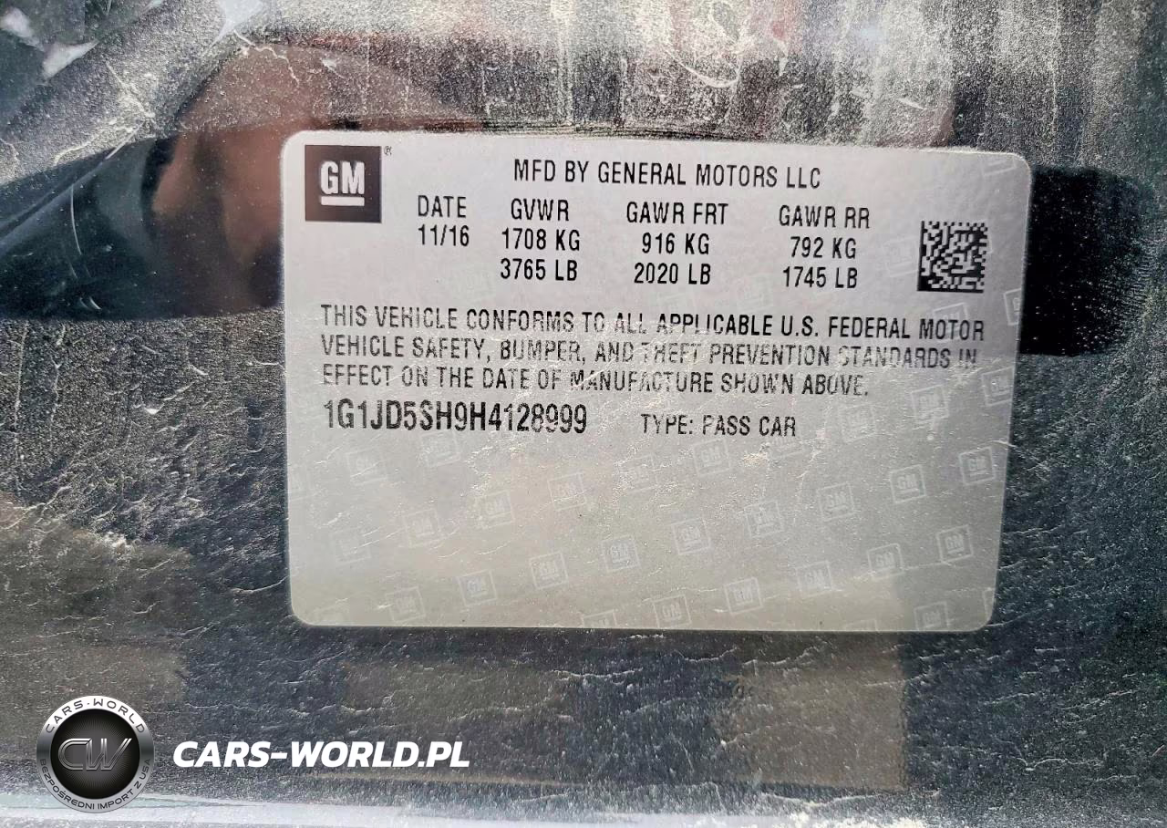 2017 Chevrolet Sonic VIN:1G1JD5SH9H4128999 - 12