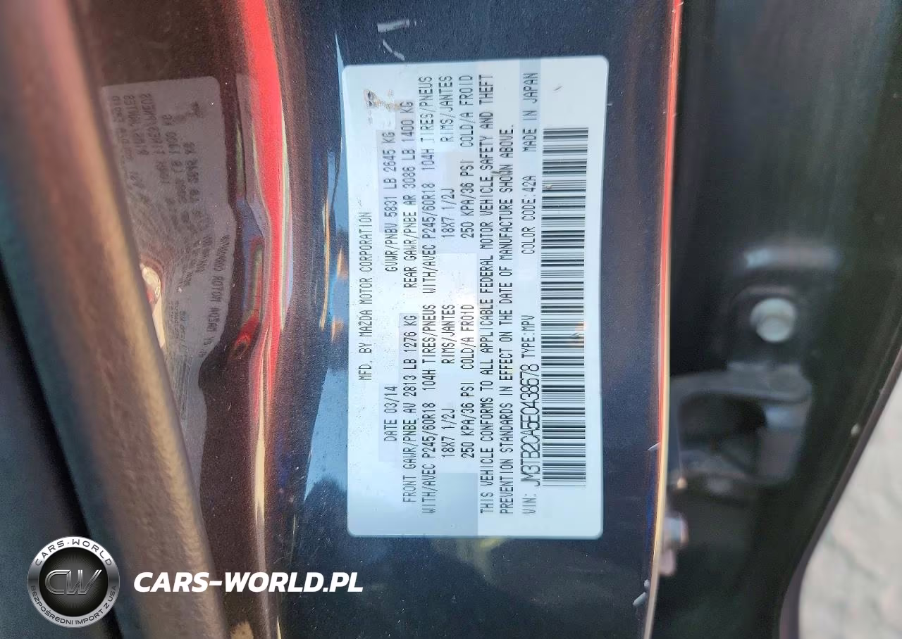 2014 Mazda Cx-9 Touring VIN:JM3TB2CA5E0438678 - 13