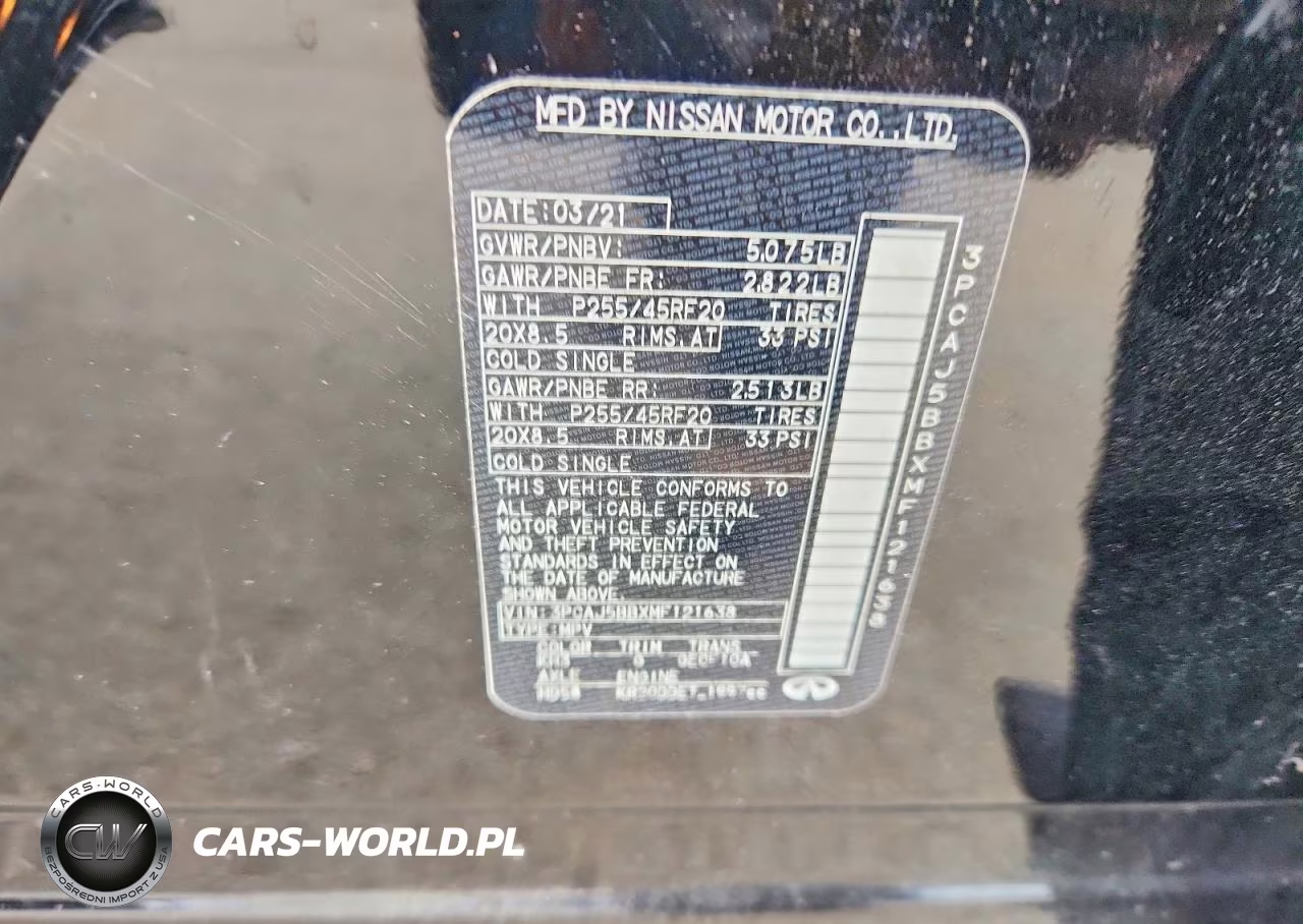 2021 Infiniti Qx50 Luxe VIN:3PCAJ5BBXMF121638 - 12