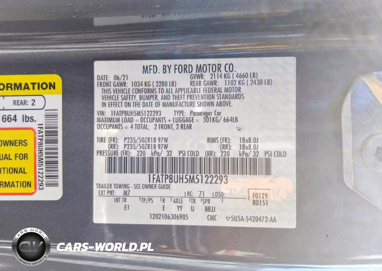 2021 Ford Mustang VIN:1FATP8UH5M5122293 - 13