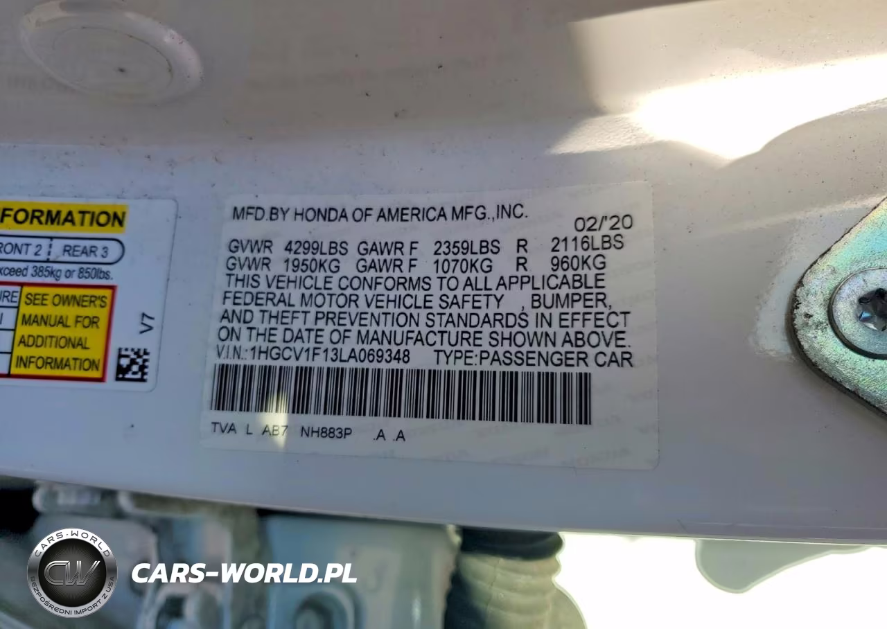 2020 Honda Accord Lx VIN:1HGCV1F13LA069348 - 12