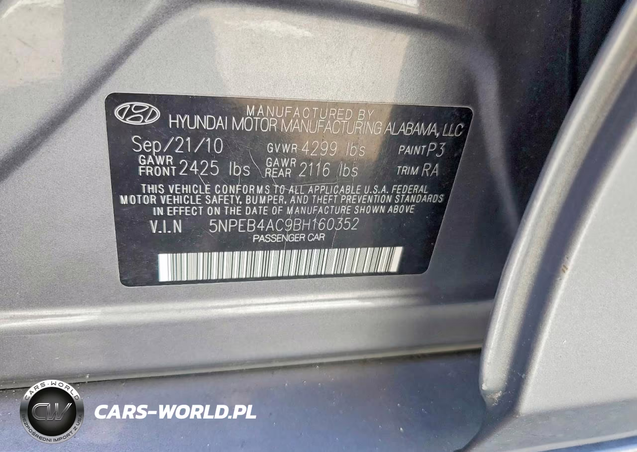 2011 Hyundai Sonata Gls VIN:5NPEB4AC9BH160352 - 12