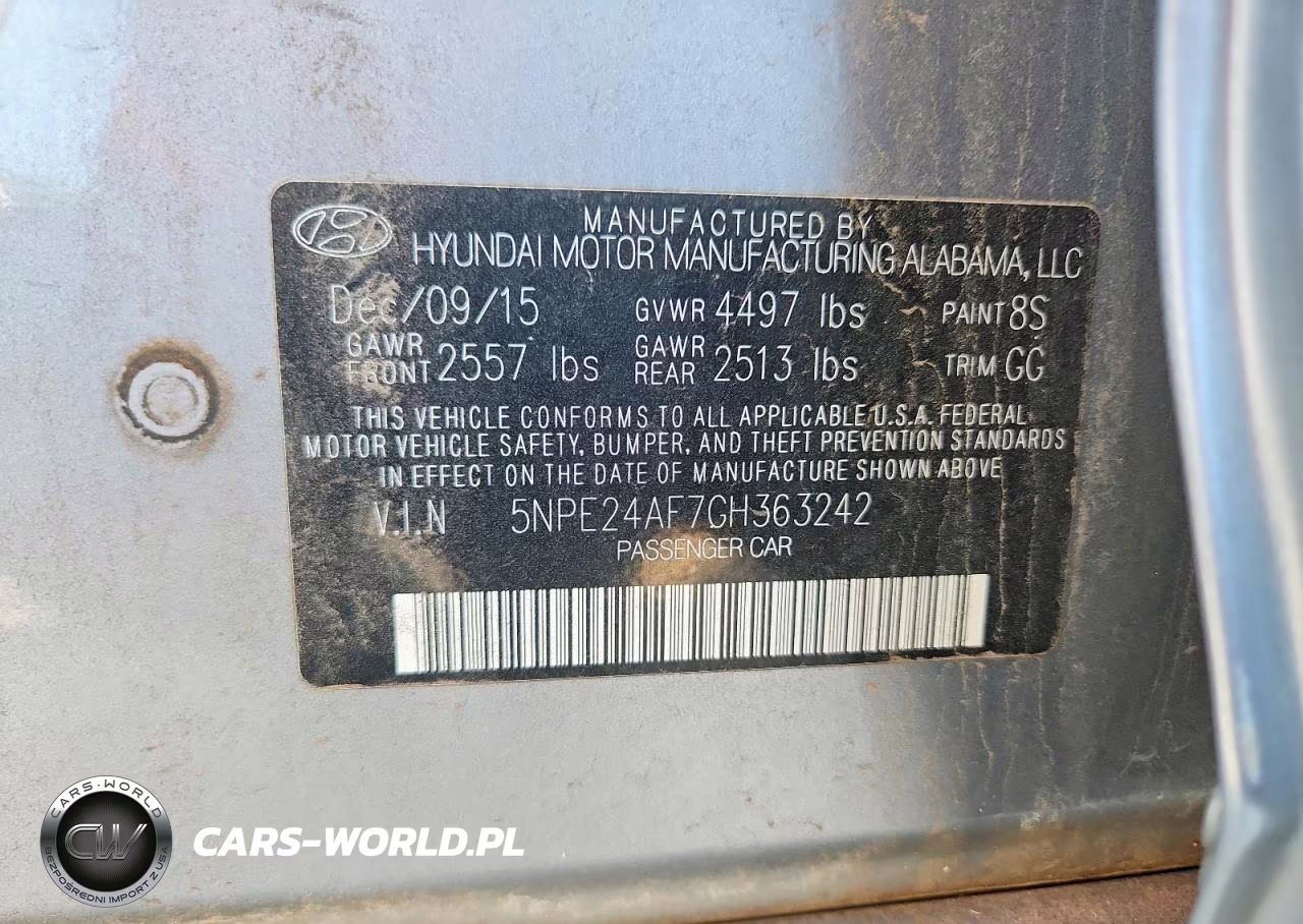 2016 Hyundai Sonata Se VIN:5NPE24AF7GH363242 - 12
