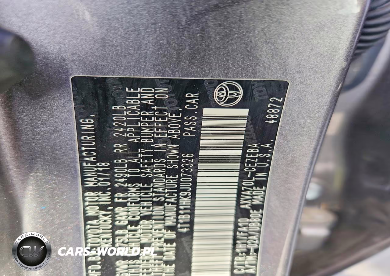 2018 Toyota Camry L VIN:4T1B11HK9JU073326 - 12