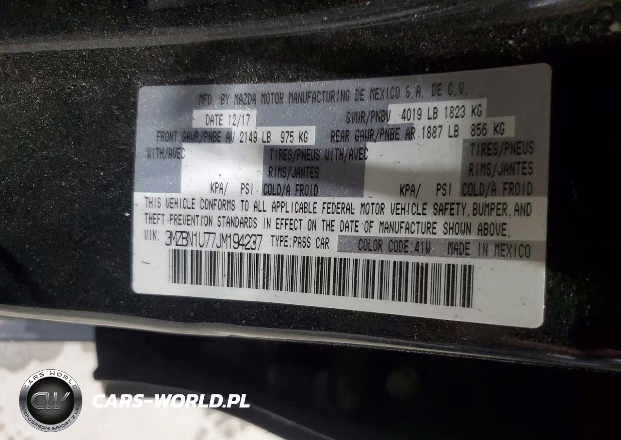 2018 Mazda 3 Sport VIN:3MZBN1U77JM194237 - 12