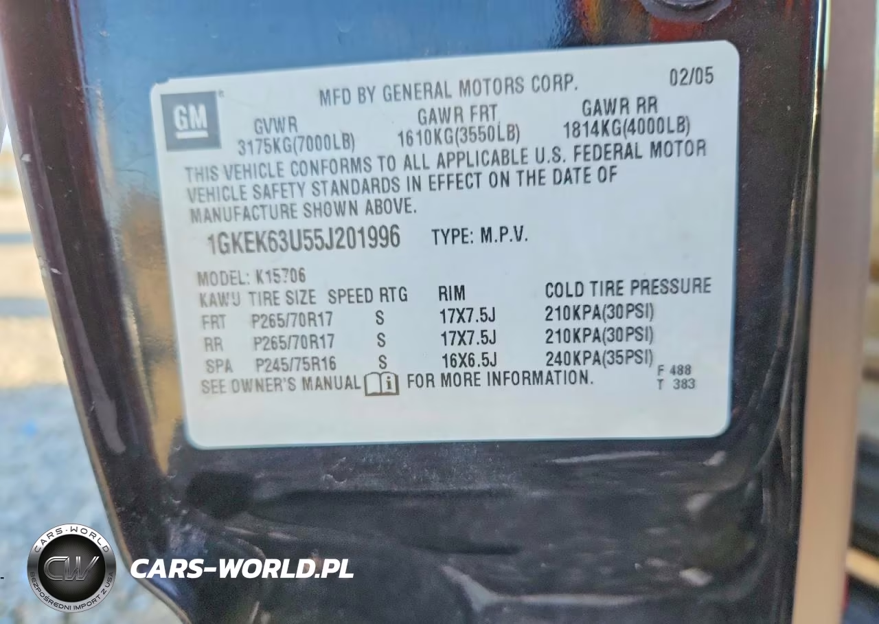 2005 GMC Yukon Denali VIN:1GKEK63U55J201996 - 12