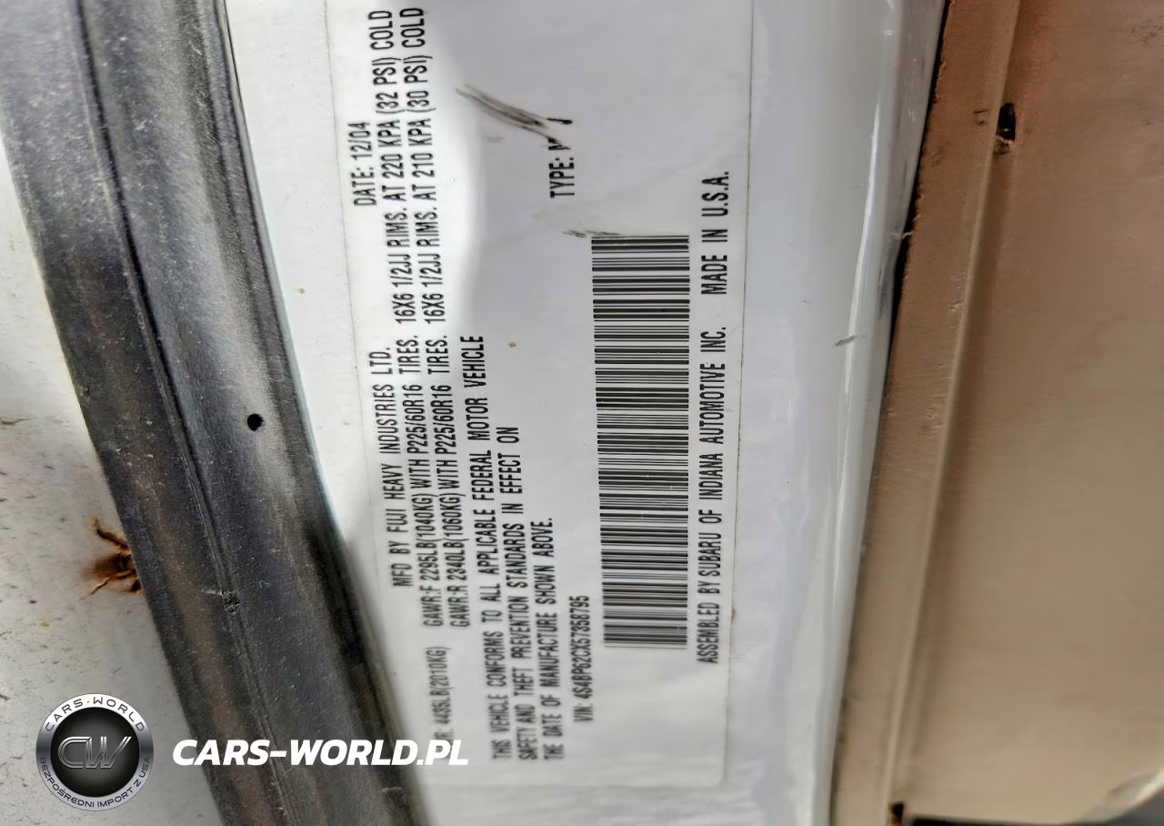 2005 Subaru Legacy Outback 2.5I Limited VIN:4S4BP62CX57358795 - 12