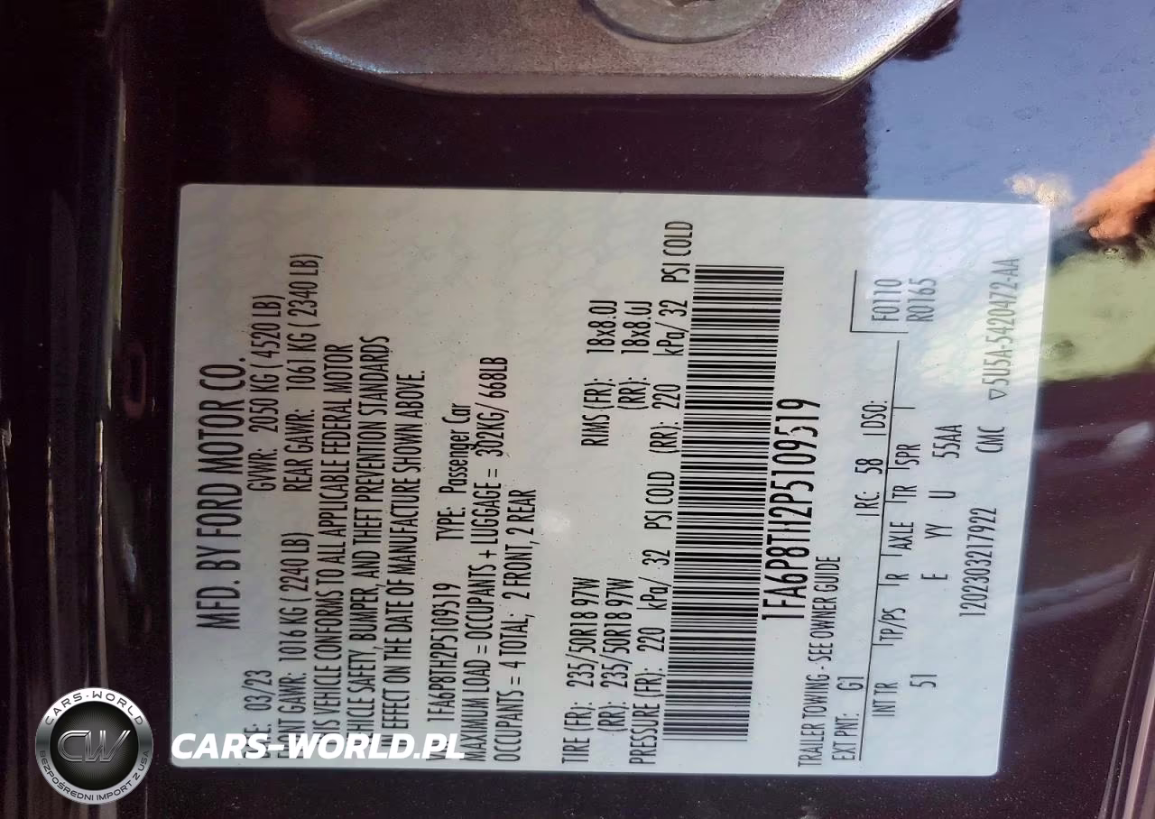 2023 Ford Mustang VIN:1FA6P8TH2P5109519 - 12