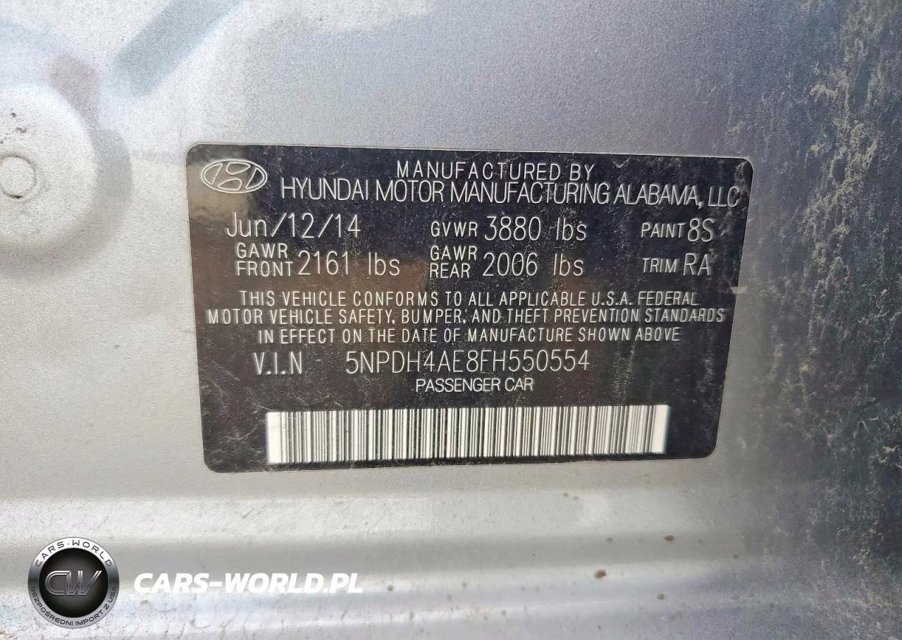 2015 Hyundai Elantra Se VIN:5NPDH4AE8FH550554 - 12