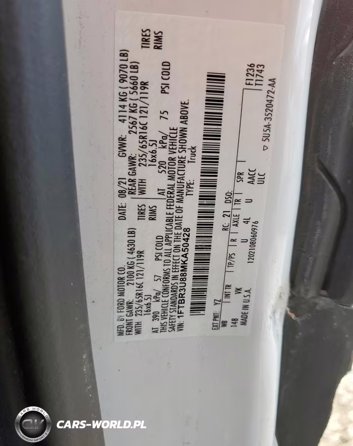2021 Ford Transit T-250 VIN:1FTBR3U88MKA50428 - 13