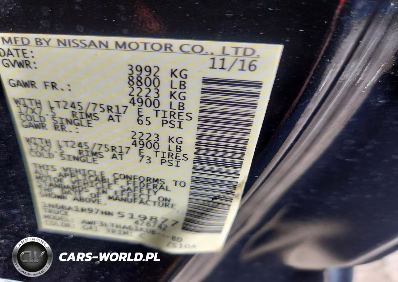 2017 Nissan Titan Xd Sv VIN:1N6BA1R97HN519877 - 12