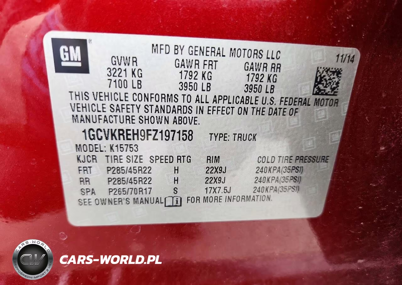 2015 Chevrolet Silverado K1500 Lt VIN:1GCVKREH9FZ197158 - 12