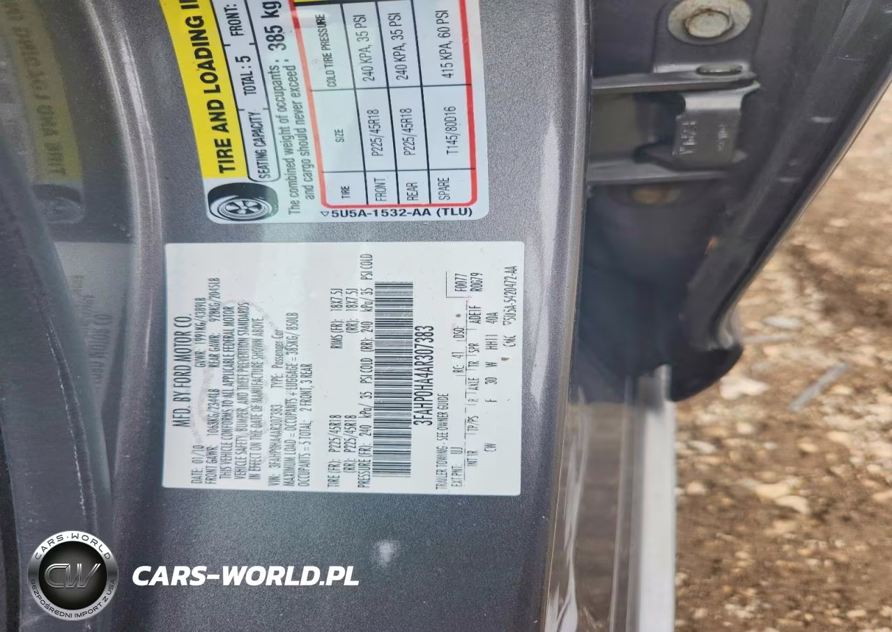 2010 Ford Fusion Se VIN:3FAHP0HA4AR307383 - 12