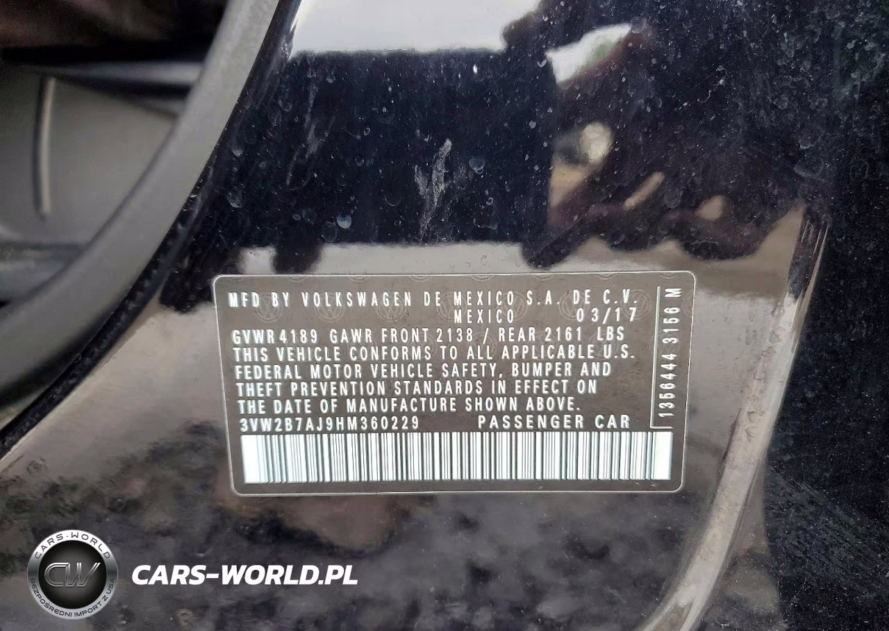 2017 Volkswagen Jetta S VIN:3VW2B7AJ9HM360229 - 12