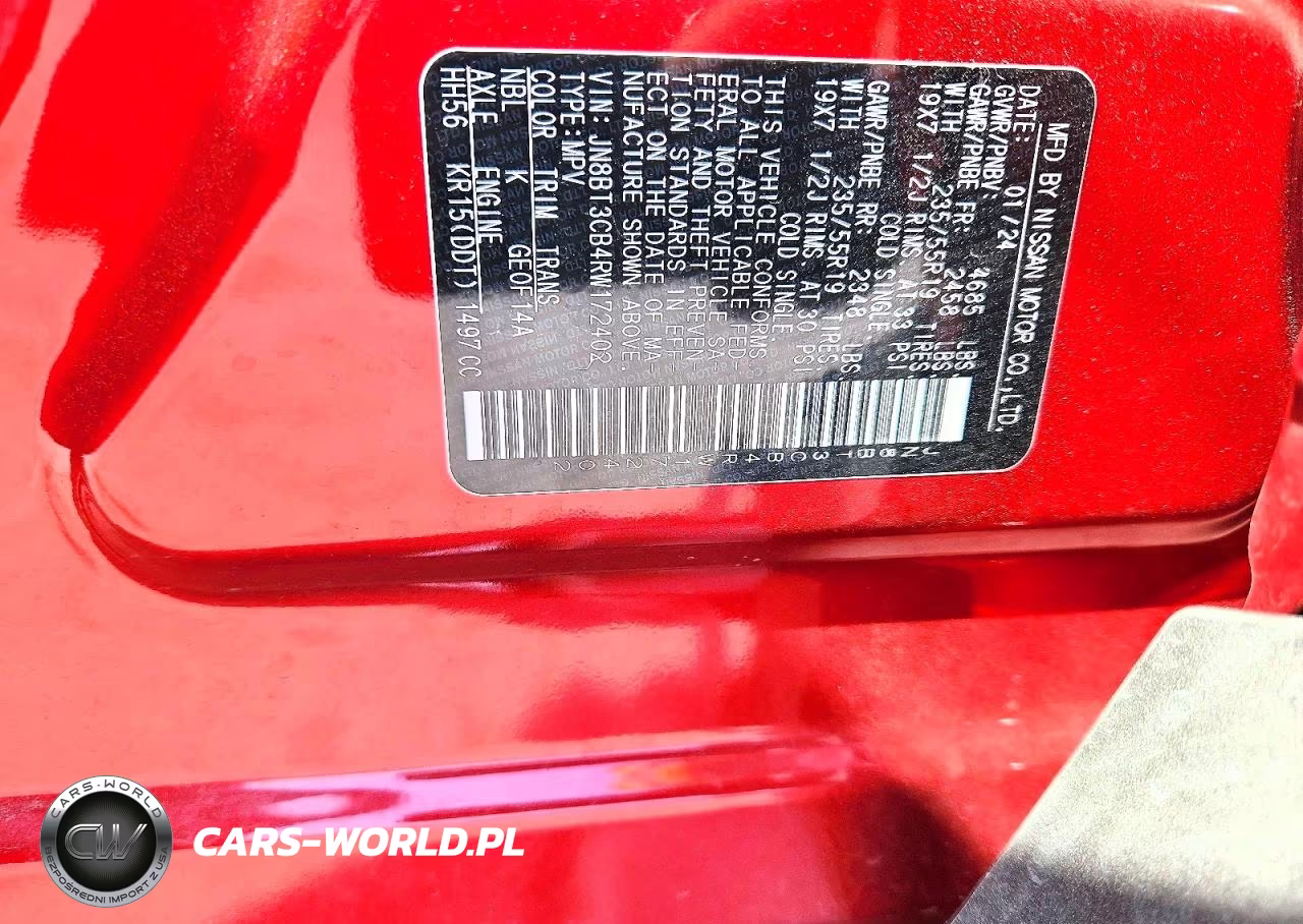 2024 Nissan Rogue Sl VIN:JN8BT3CB4RW172402 - 12