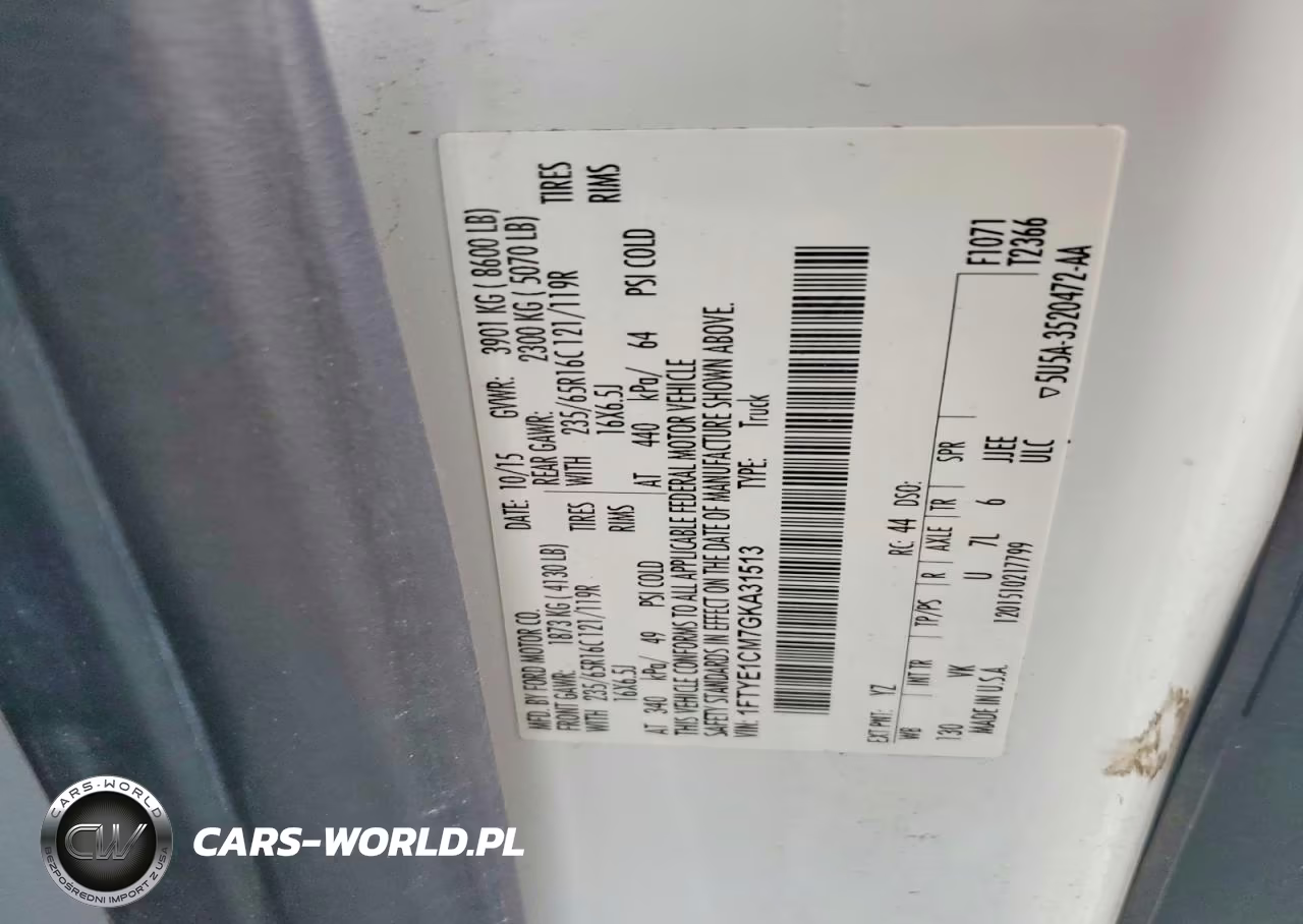 2016 Ford Transit T-150 Delivery Van VIN:1FTYE1CM7GKA31513 - 13