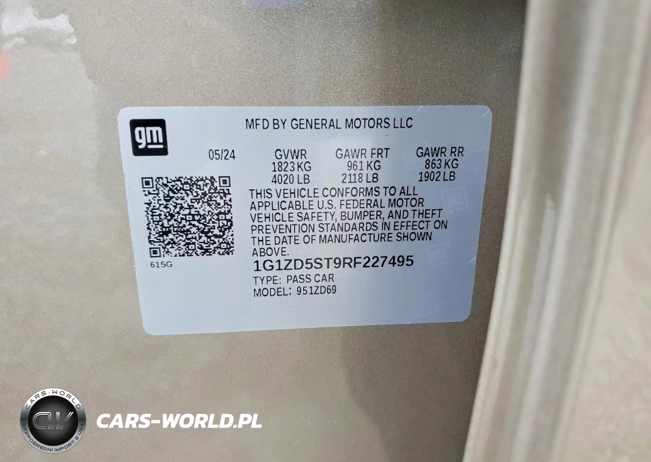 2024 Chevrolet Malibu Lt VIN:1G1ZD5ST9RF227495 - 12
