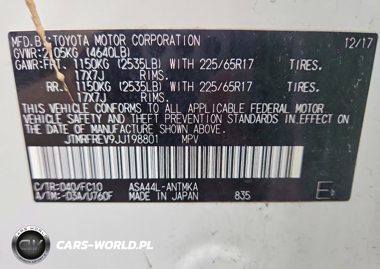 2018 Toyota Rav4 Xle VIN:JTMRFREV9JJ198801 - 13