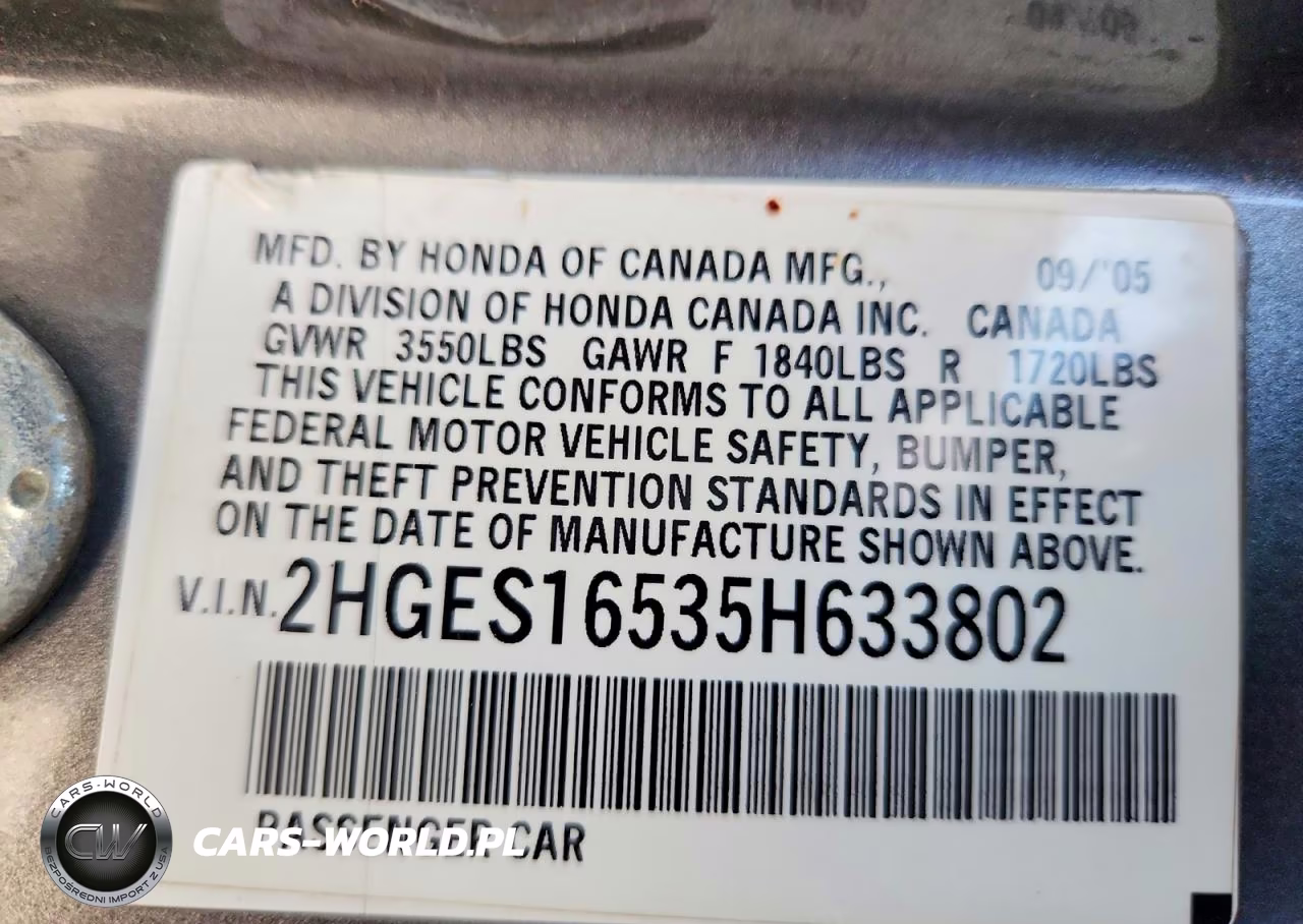 2005 Honda Civic Lx VIN:2HGES16535H633802 - 12