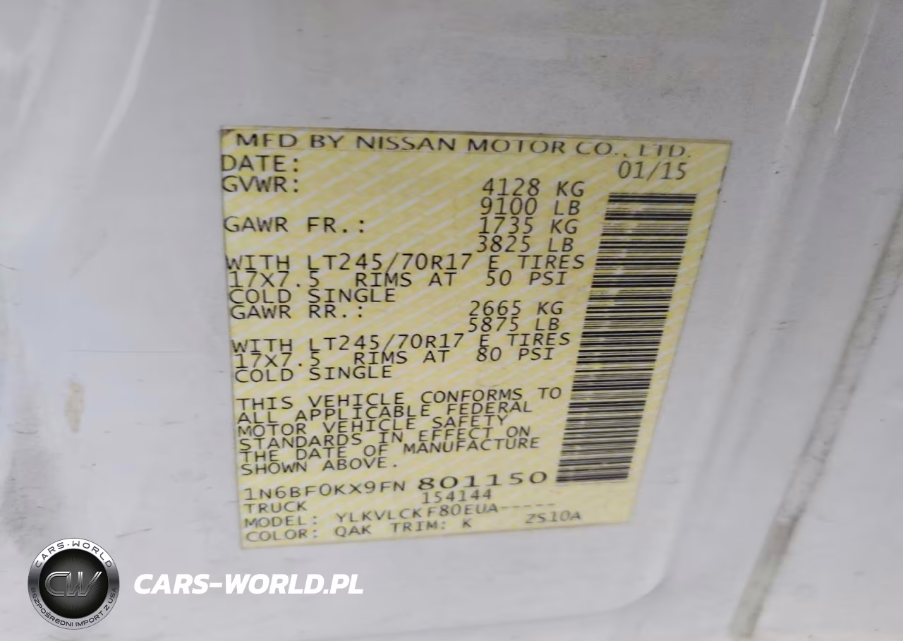 2015 Nissan Nv 2500 Hd S VIN:1N6BF0KX9FN801150 - 13