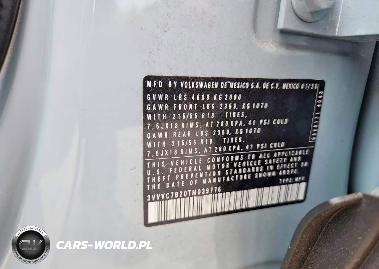 2026 Volkswagen Taos Se VIN:3VVVC7B20TM039775 - 13