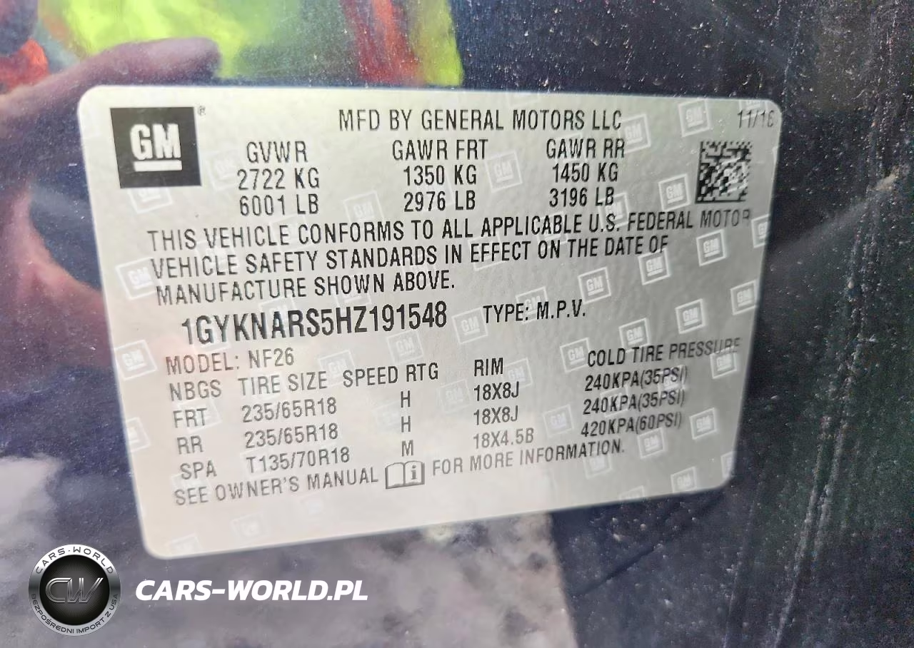 2017 Cadillac Xt5 VIN:1GYKNARS5HZ191548 - 13