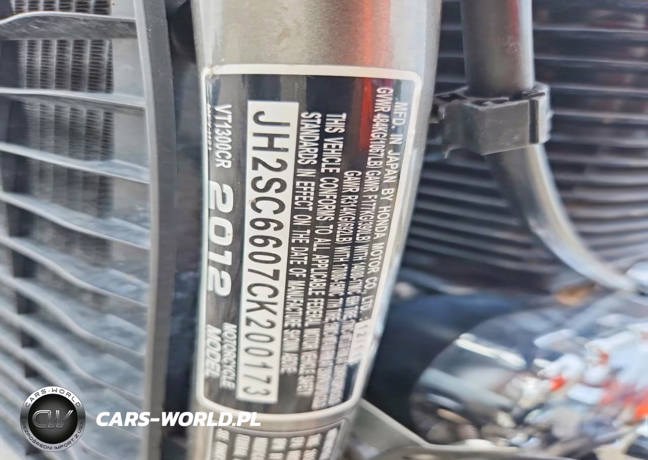 2012 Honda Vt1300 Cr VIN:JH2SC6607CK200173 - 9