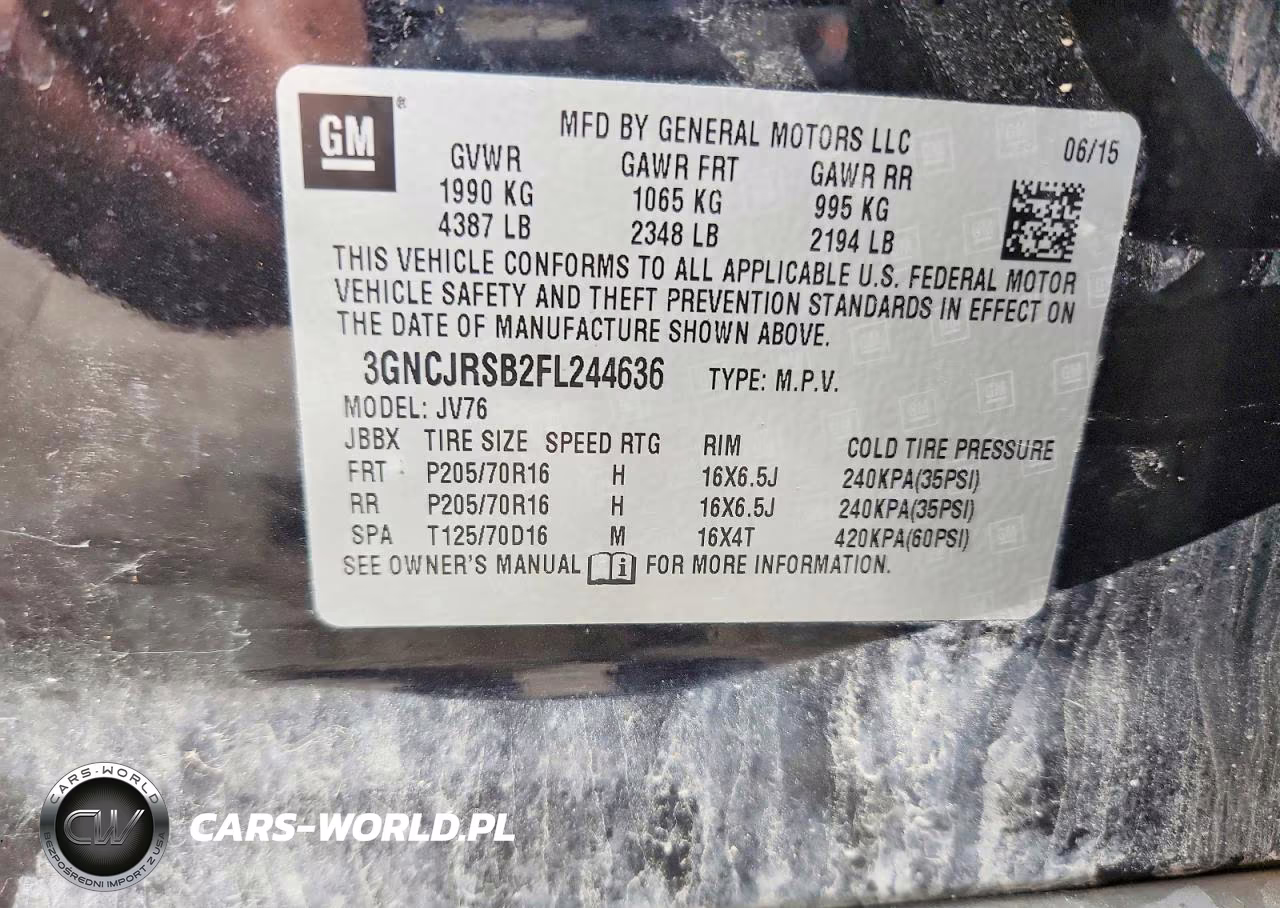 2015 Chevrolet Trax 1Lt VIN:3GNCJRSB2FL244636 - 14