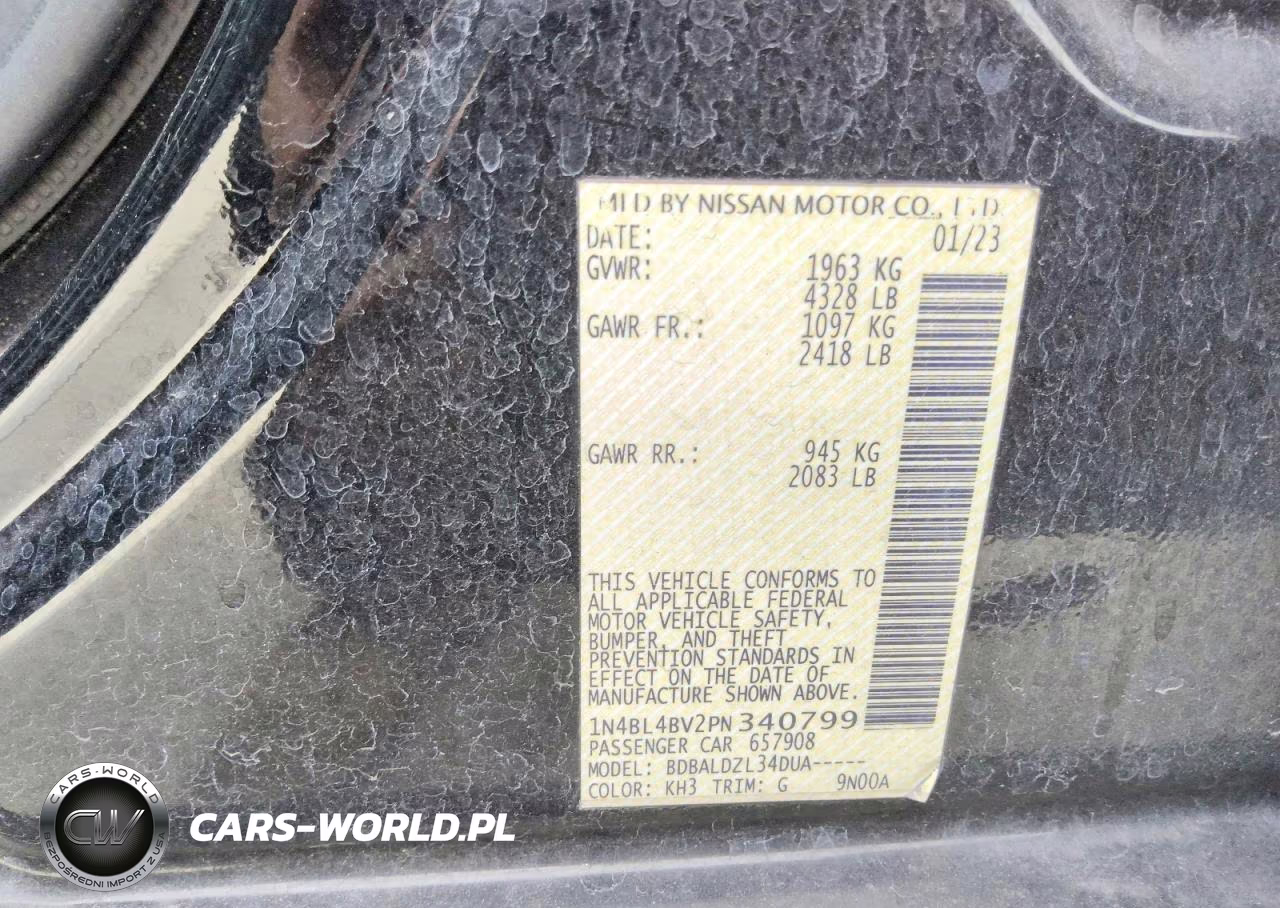 2023 Nissan Altima S VIN:1N4BL4BV2PN340799 - 13