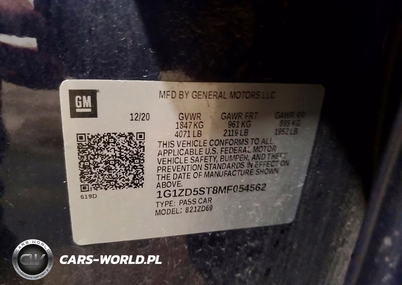 2021 Chevrolet Malibu Lt VIN:1G1ZD5ST8MF054562 - 13