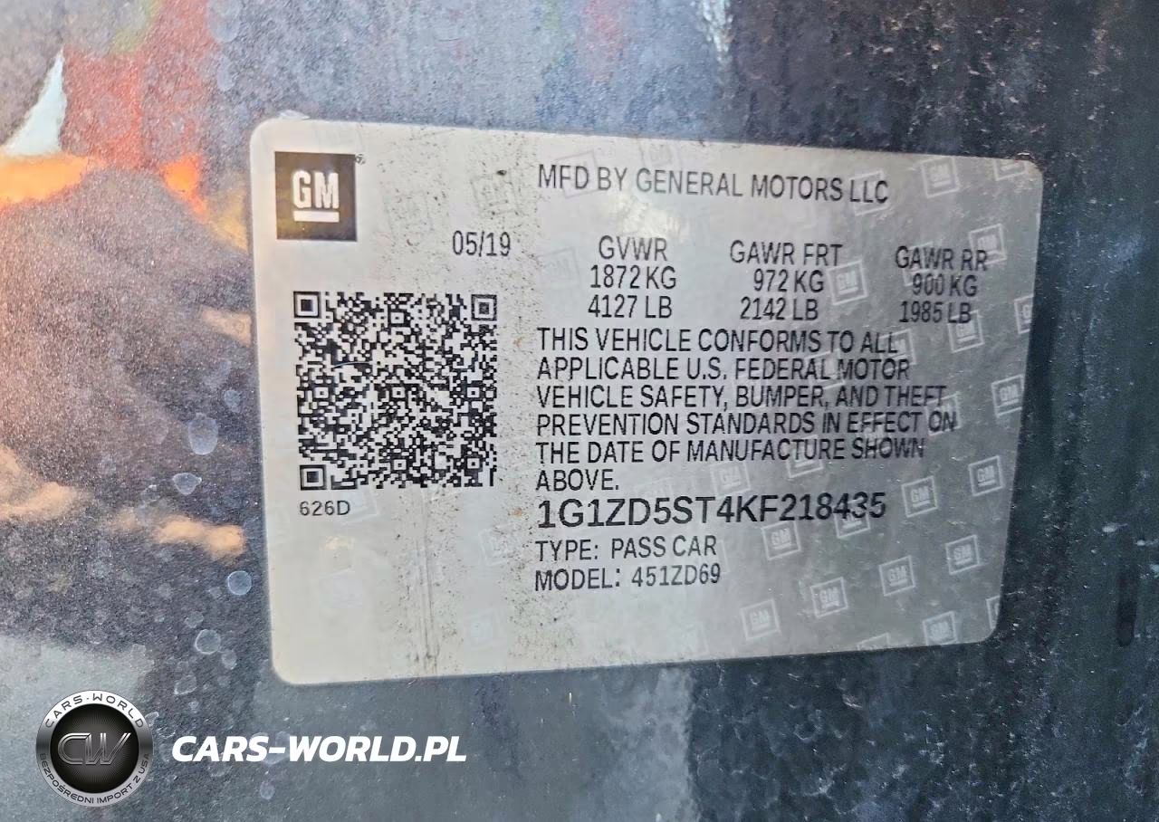 2019 Chevrolet Malibu Lt VIN:1G1ZD5ST4KF218435 - 13