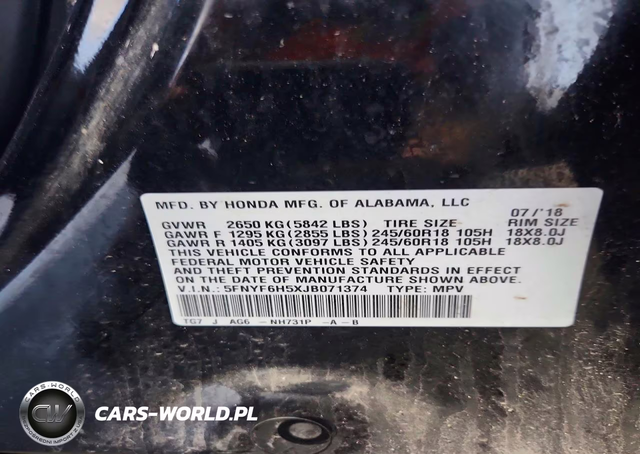 2018 Honda Pilot Exl VIN:5FNYF6H5XJB071374 - 14