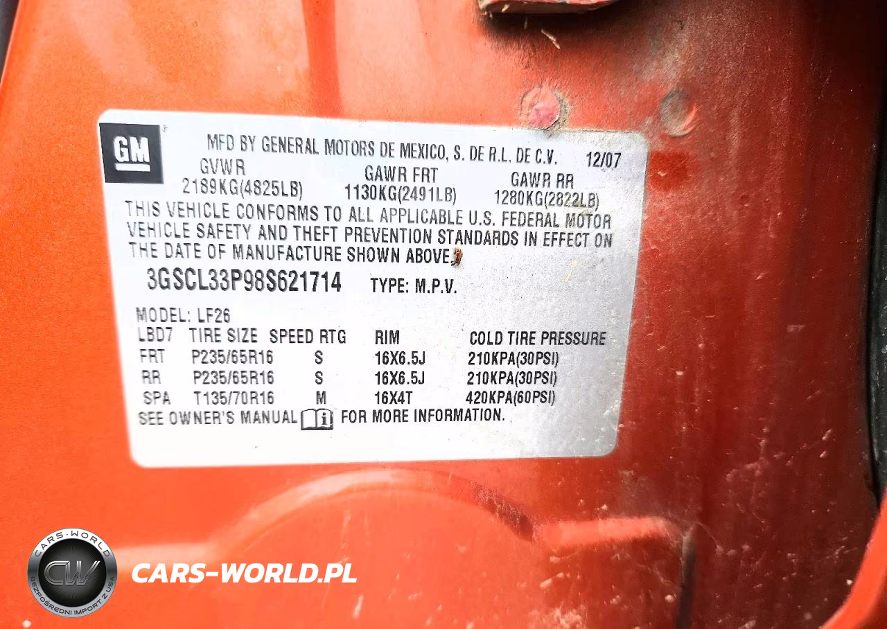 2008 Saturn Vue Xe VIN:3GSCL33P98S621714 - 13