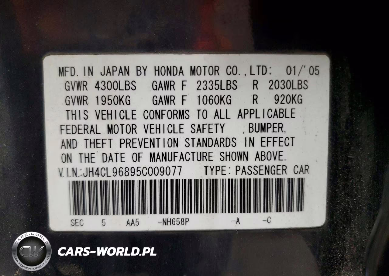 2005 Acura Tsx VIN:JH4CL96895C009077 - 13