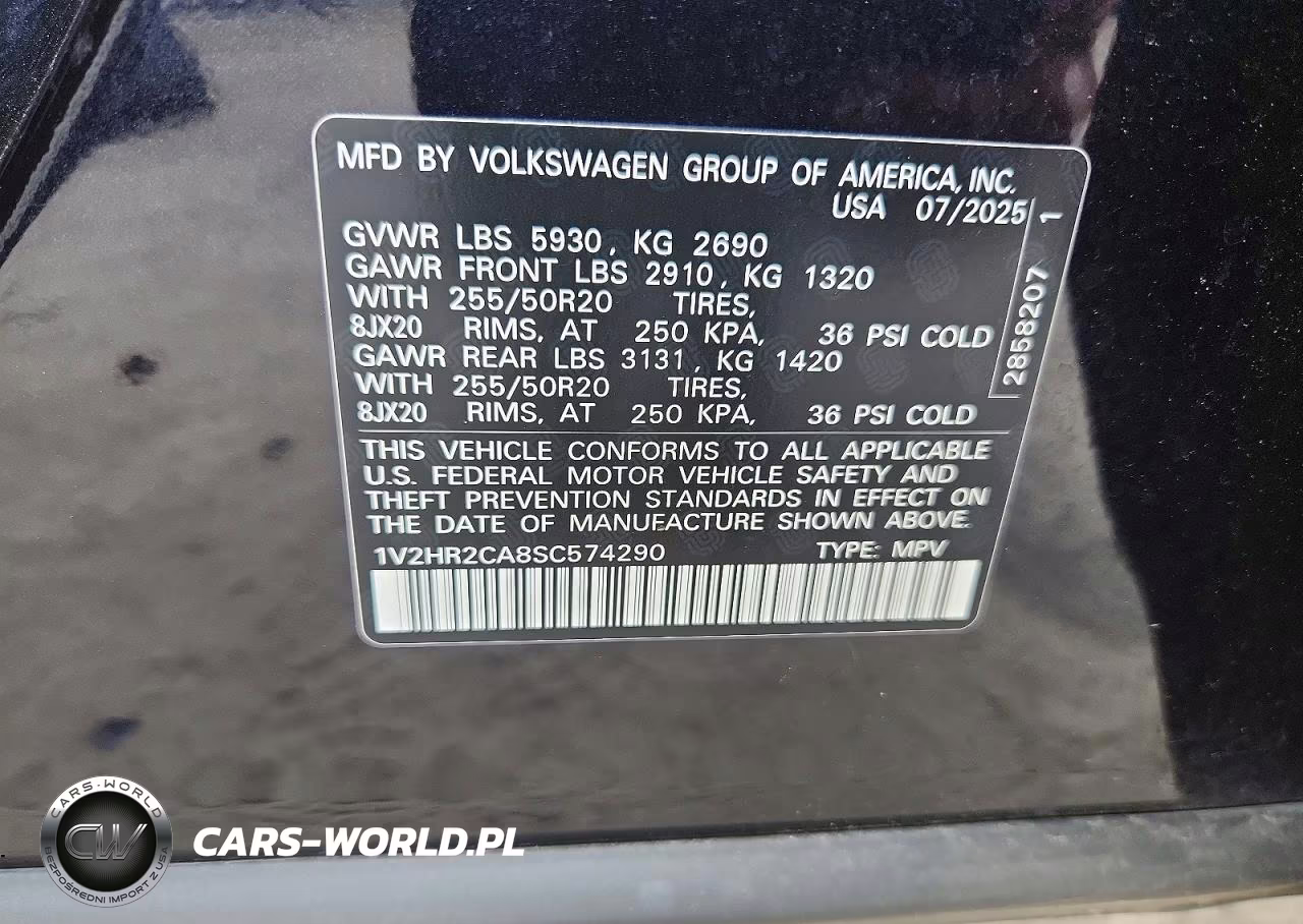 2025 Volkswagen Atlas Se VIN:1V2HR2CA8SC574290 - 13