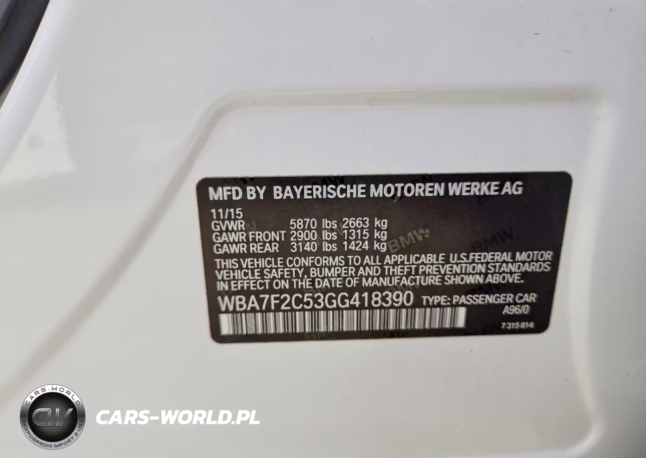 2016 BMW 750 Xi VIN:WBA7F2C53GG418390 - 12