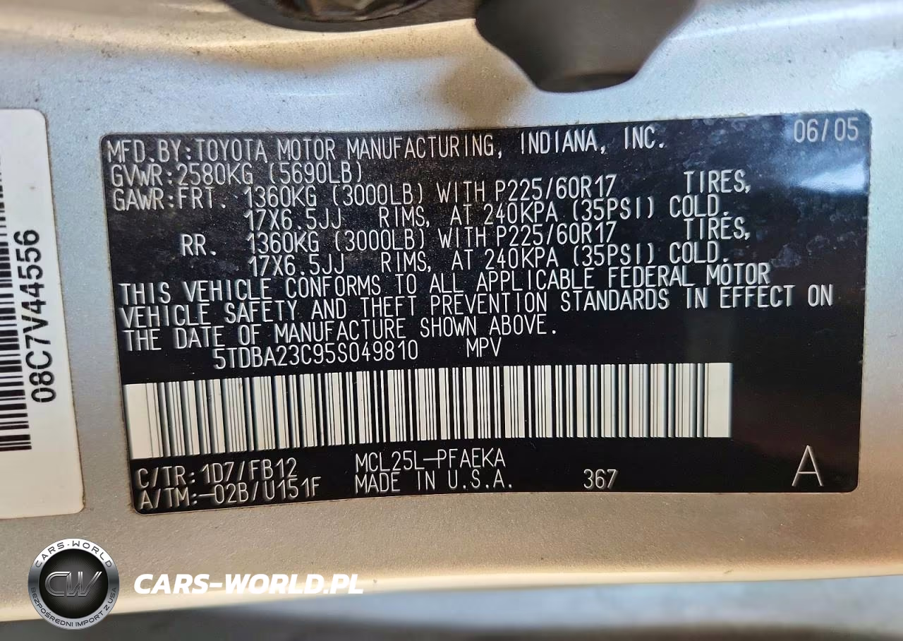 2005 Toyota Sienna Le VIN:5TDBA23C95S049810 - 12