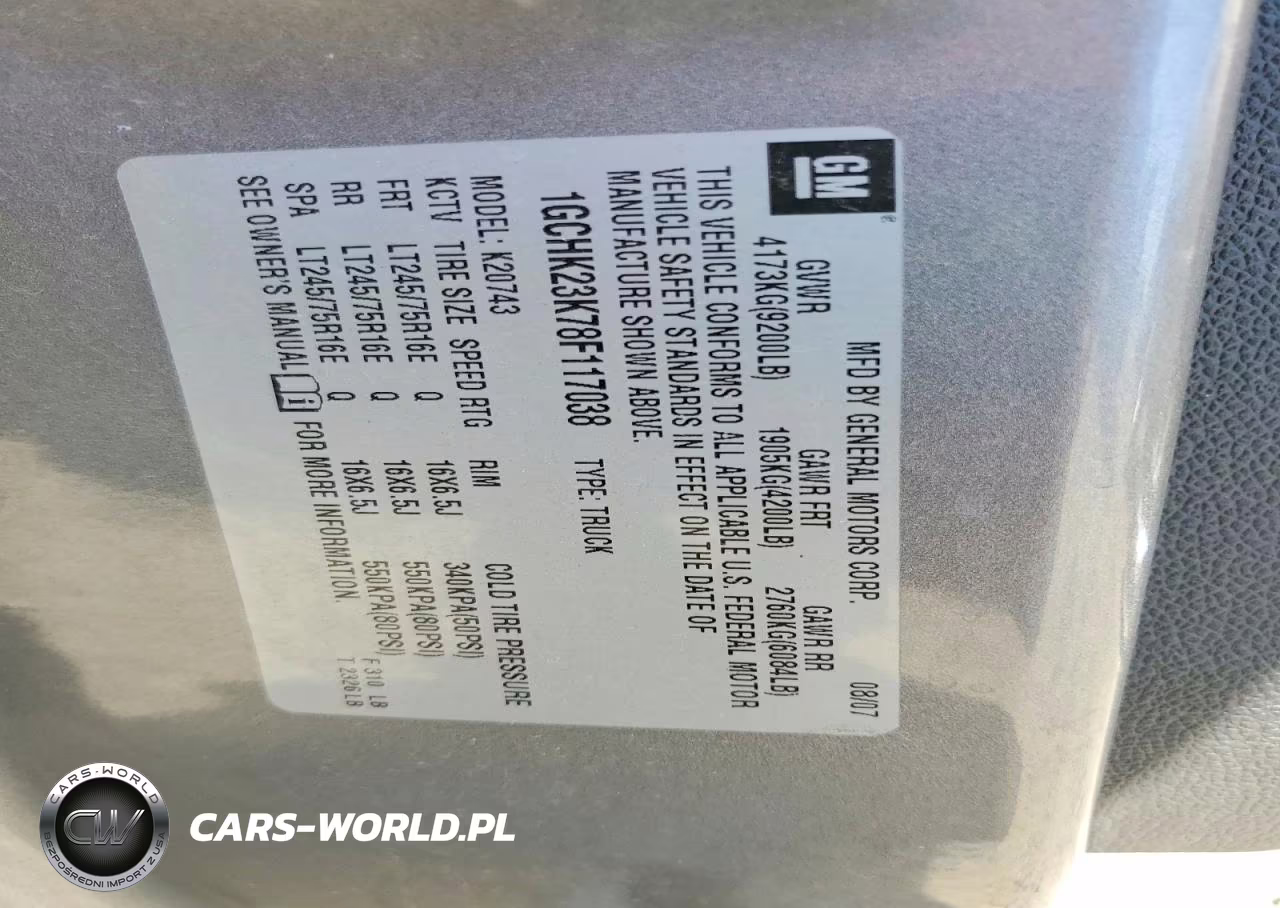2008 Chevrolet Silverado K2500 Heavy Duty VIN:1GCHK23K78F117038 - 12