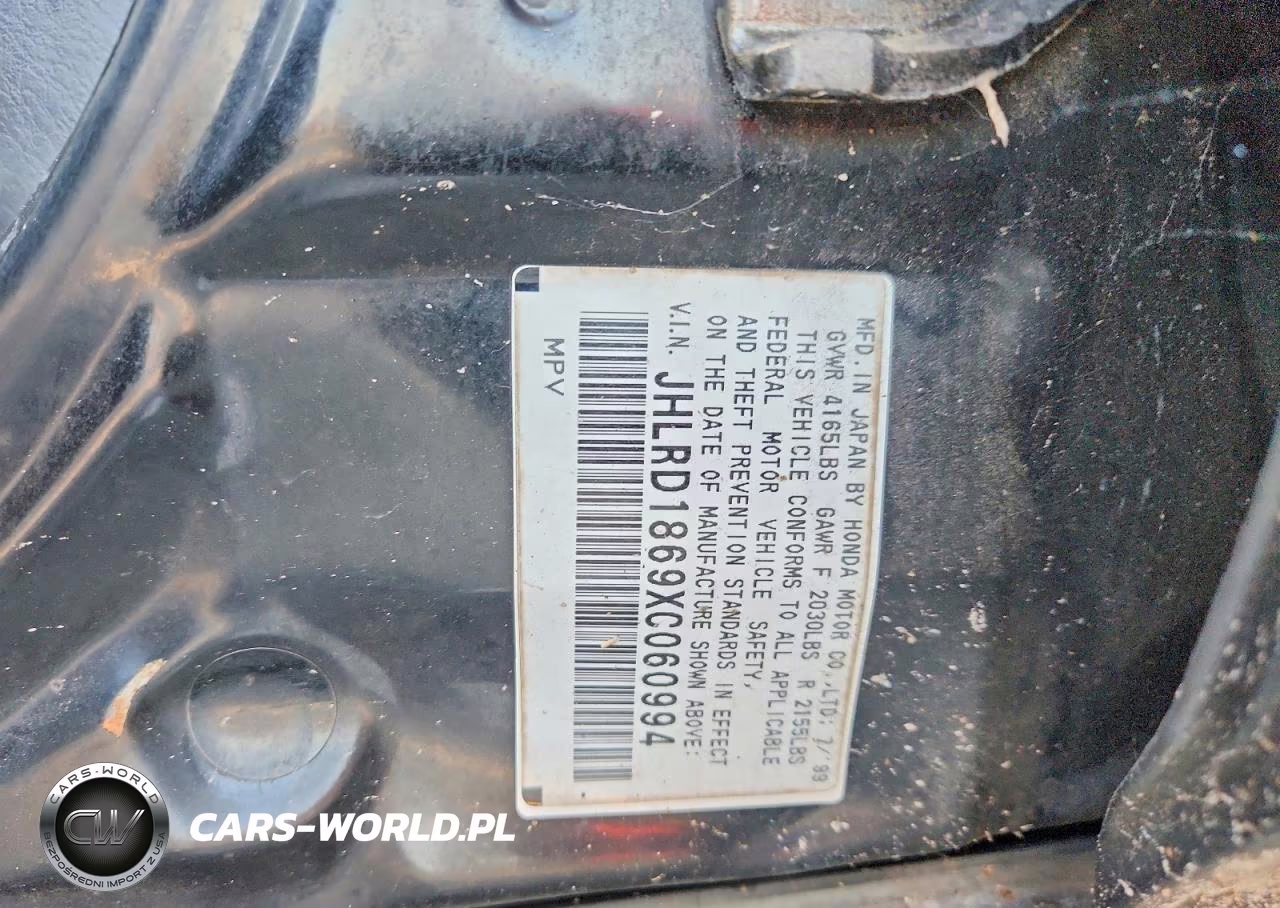 1999 Honda Cr-V Ex VIN:JHLRD1869XC060994 - 13