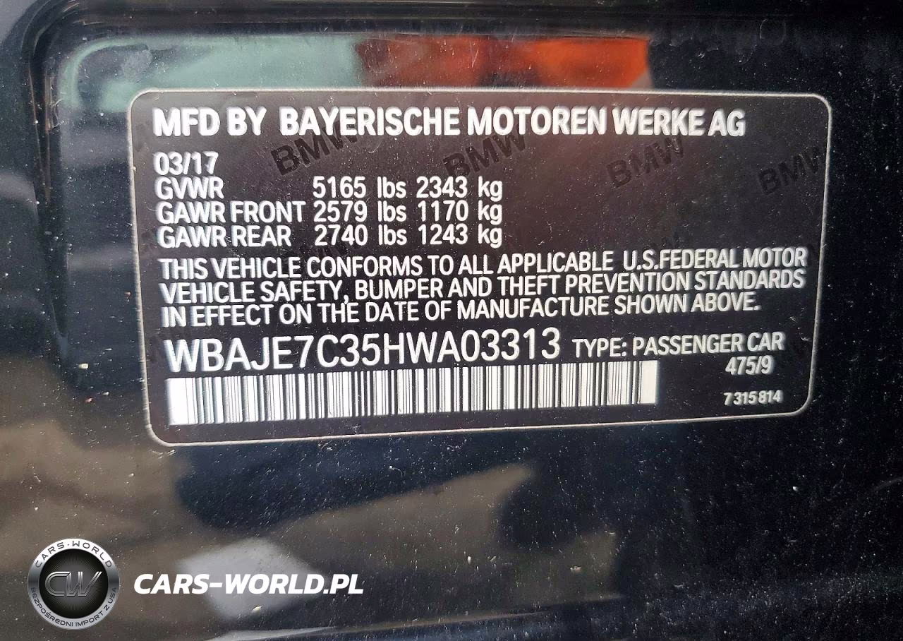 2017 BMW 540 Xi VIN:WBAJE7C35HWA03313 - 12