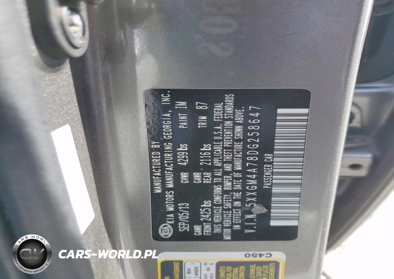 2013 Kia Optima Lx VIN:5XXGM4A78DG258647 - 12