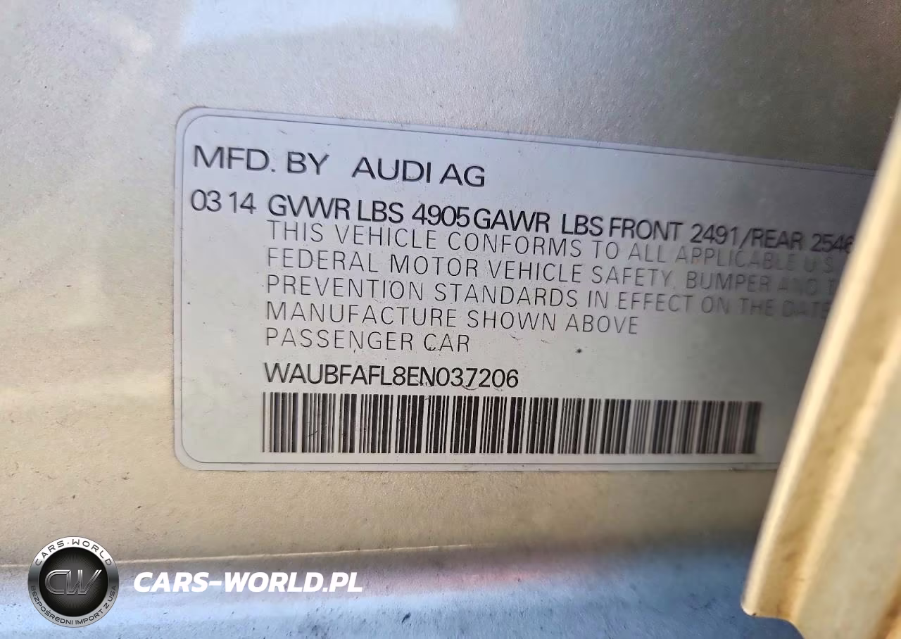 2014 Audi A4 Premium VIN:WAUBFAFL8EN037206 - 12