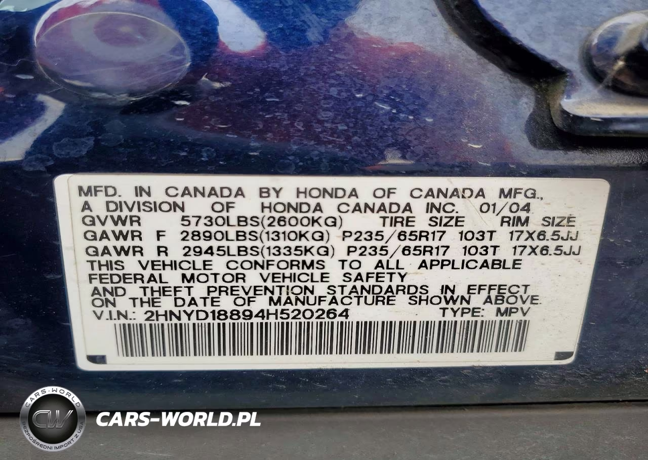 2004 Acura Mdx Touring VIN:2HNYD18894H520264 - 14