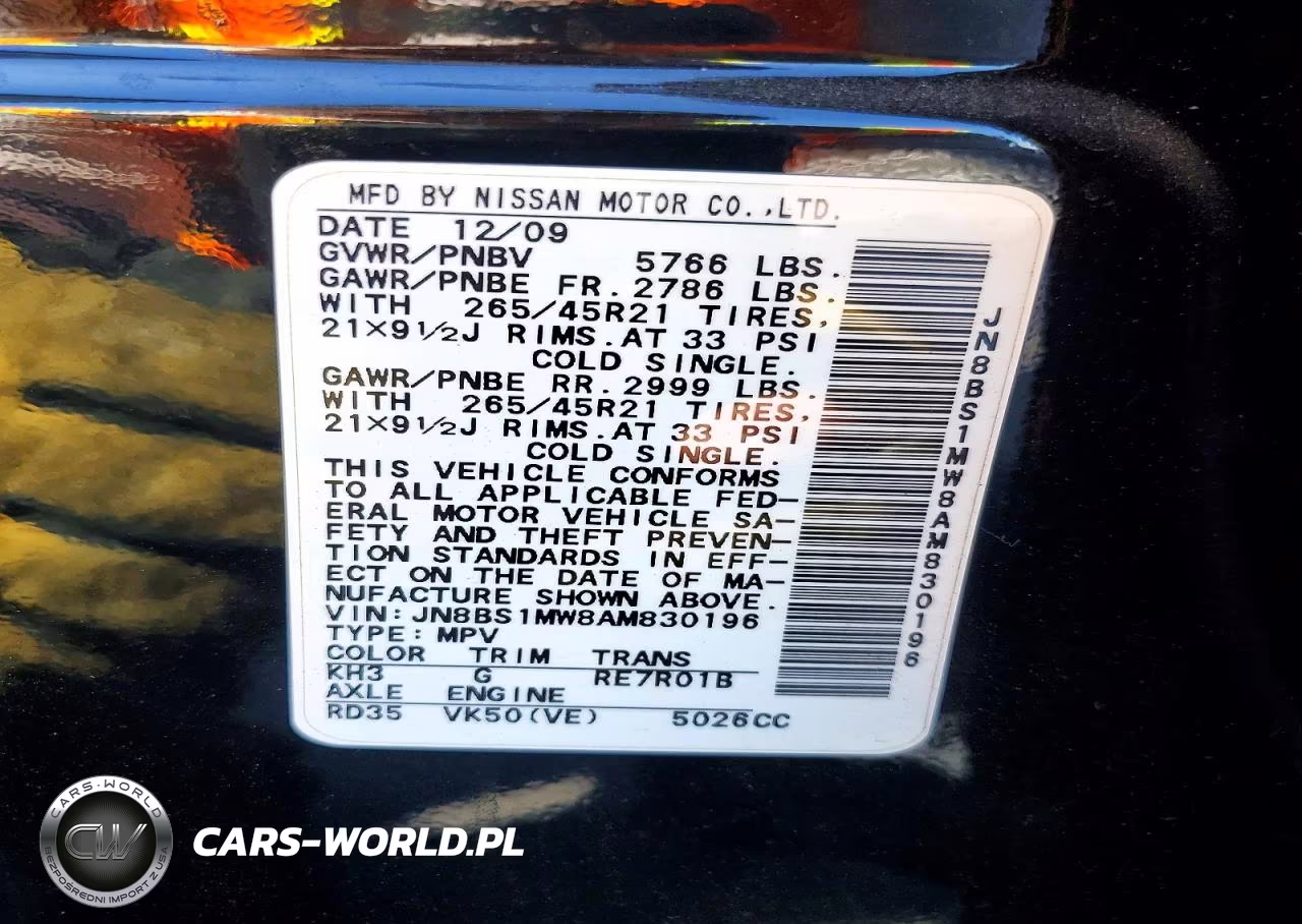 2010 Infiniti Fx50 Base VIN:JN8BS1MW8AM830196 - 12