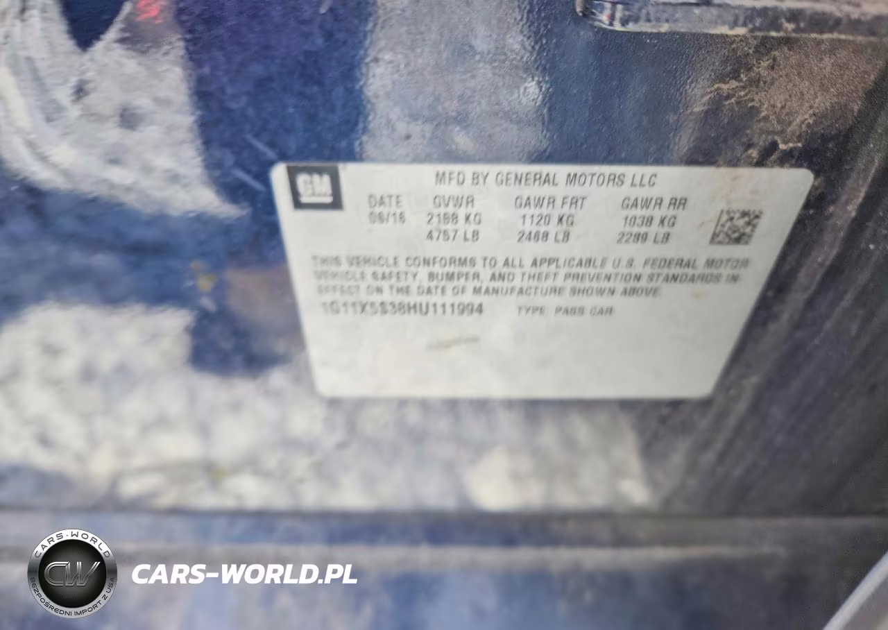 2017 Chevrolet Impala Ls VIN:1G11X5S38HU111994 - 12