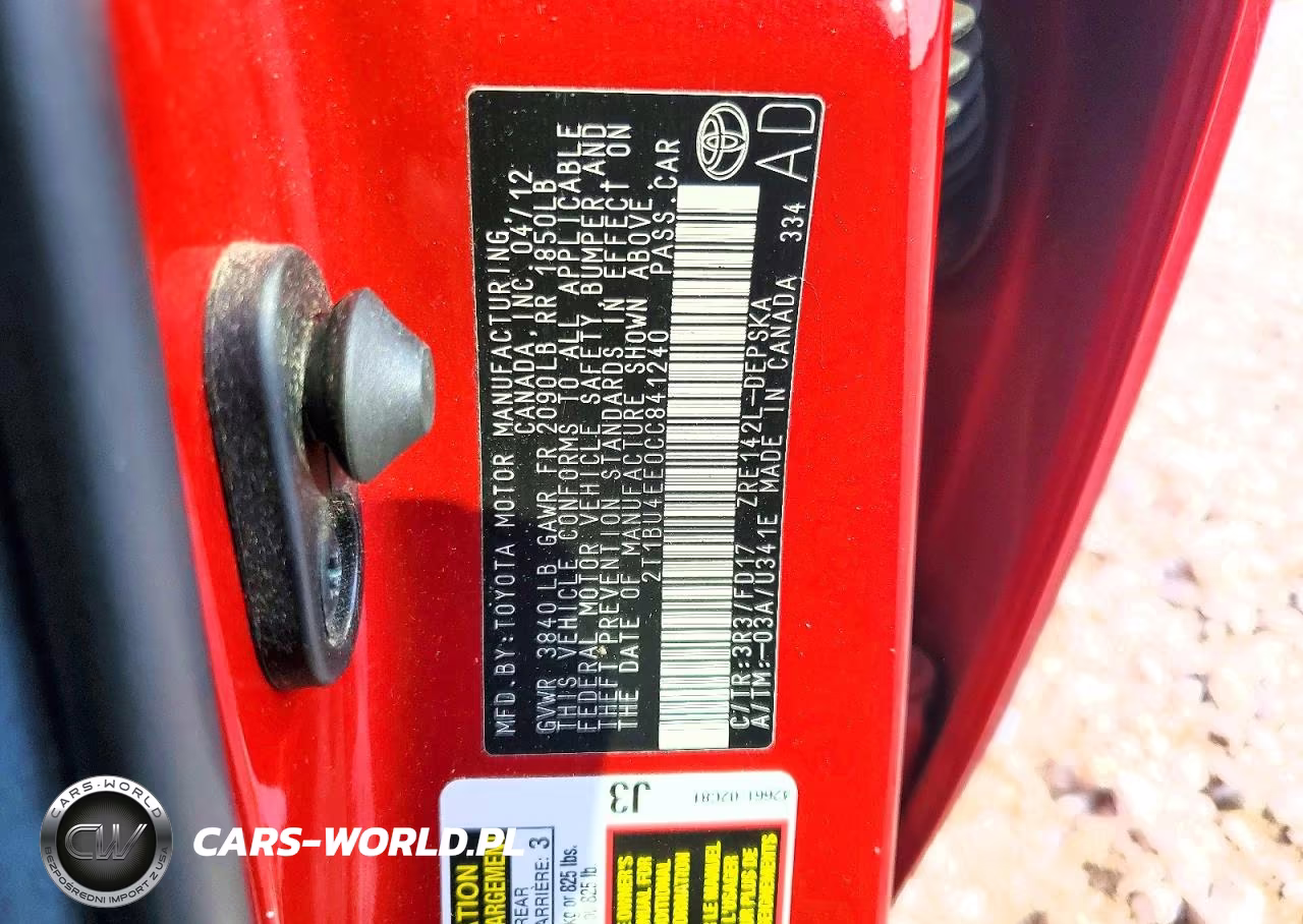2012 Toyota Corolla S VIN:2T1BU4EE0CC841240 - 13