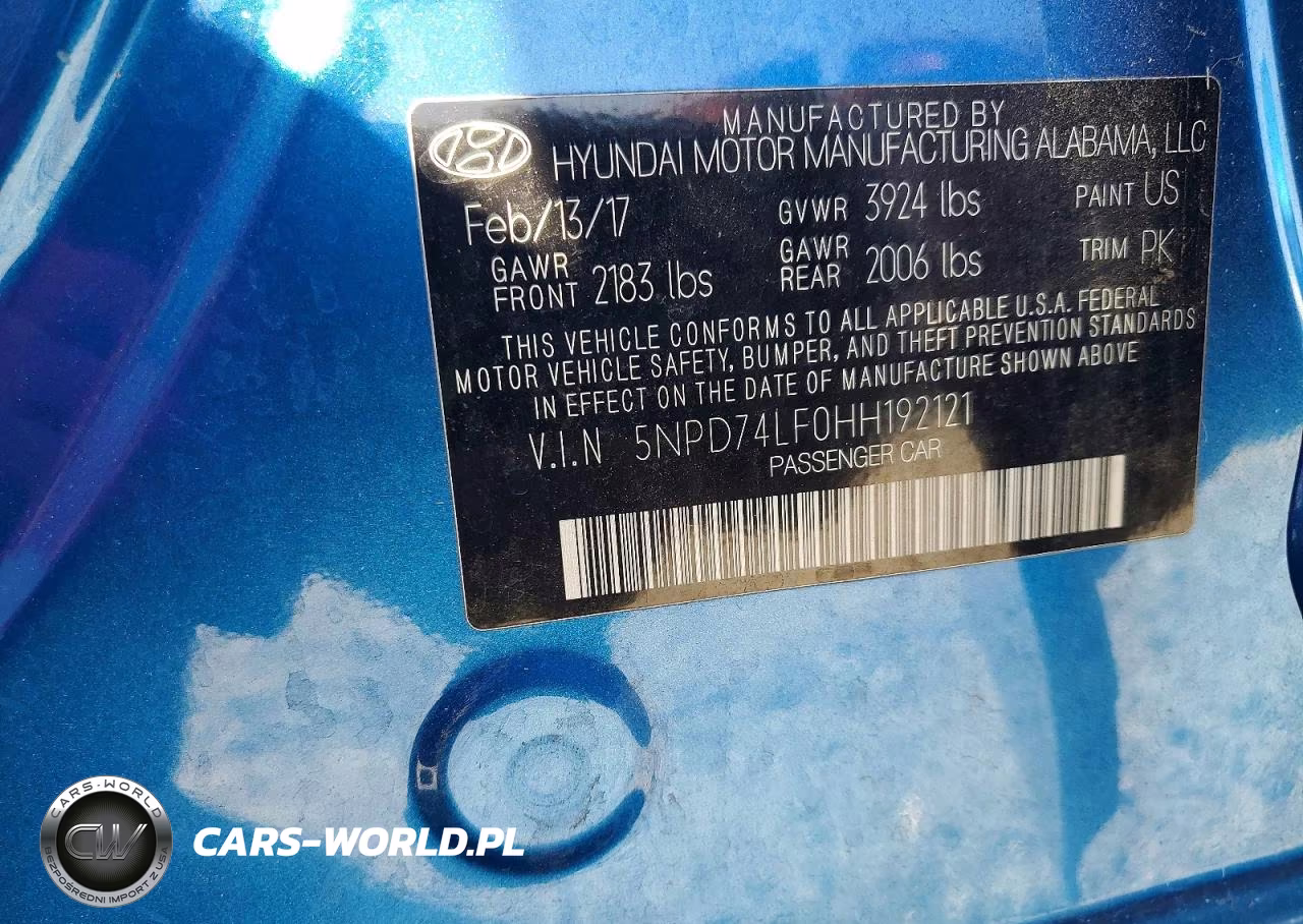 2017 Hyundai Elantra Se VIN:5NPD74LF0HH192121 - 12