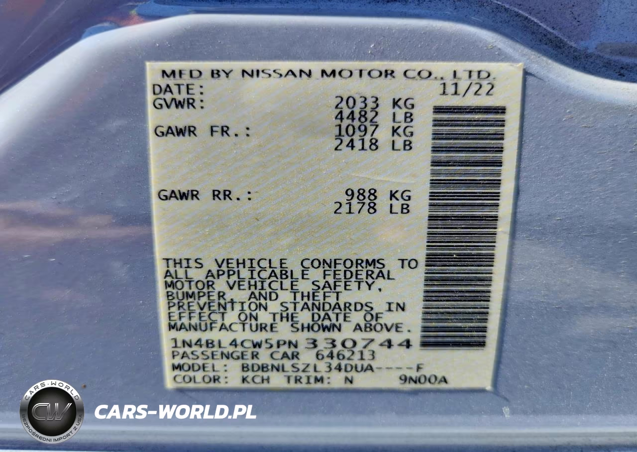 2023 Nissan Altima Sr VIN:1N4BL4CW5PN330744 - 13